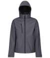RG635 TRA701 Regatta Venturer Three Layer Hooded Soft Shell Jacket Seal Grey / Black colour image